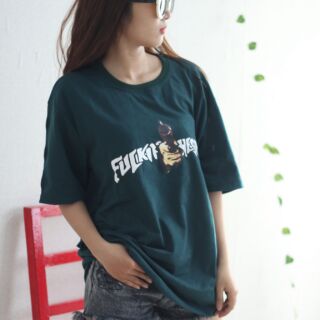 Áo thun xanh phối khoen