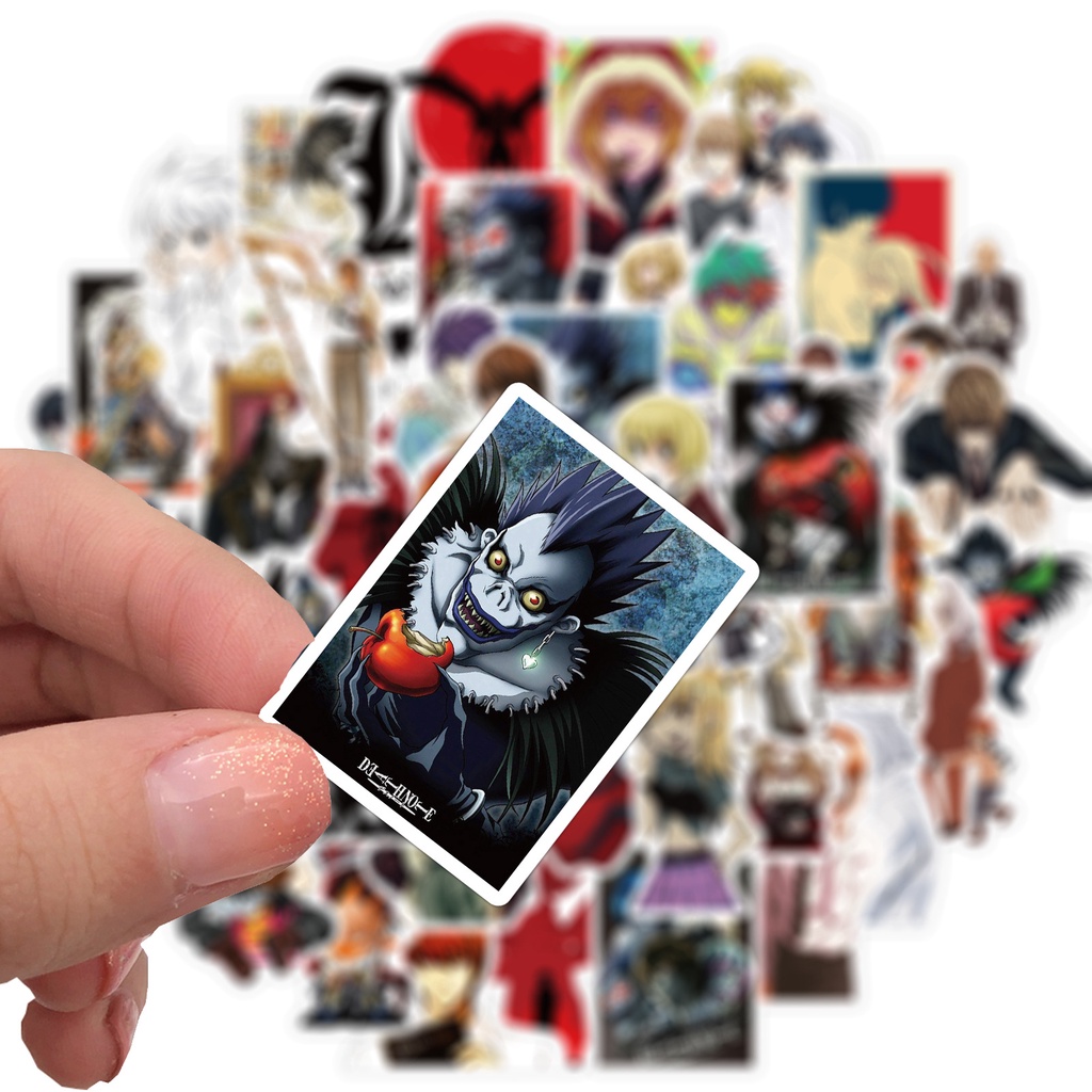 Y&P| Hình Dán Chống Nước Death Note Nhật Bản Anime Mũ Bảo Hiểm Máy Tính Xách Tay Hành Lý Dán Thiết Lập, 50 tờ