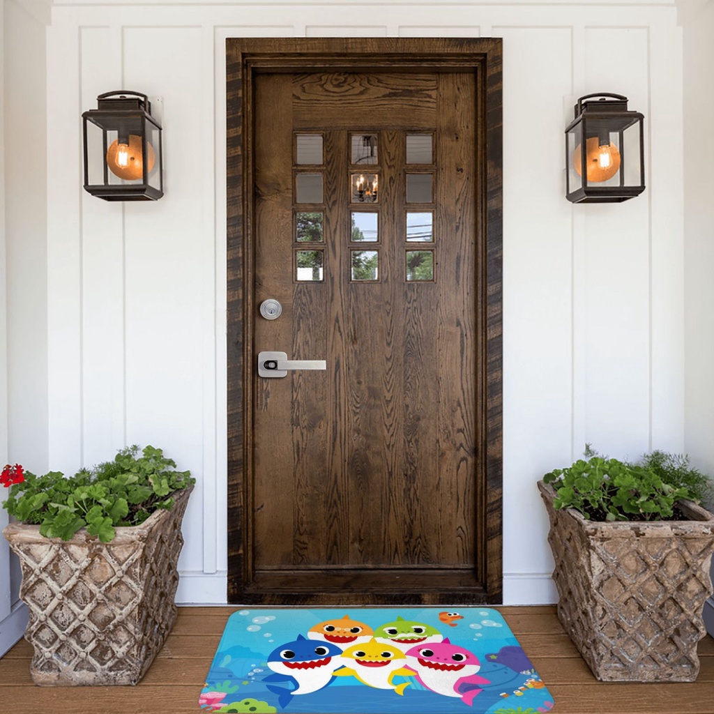 Thảm Chùi Chân Chống Trượt Hình Cá Mập 40 * 60cm