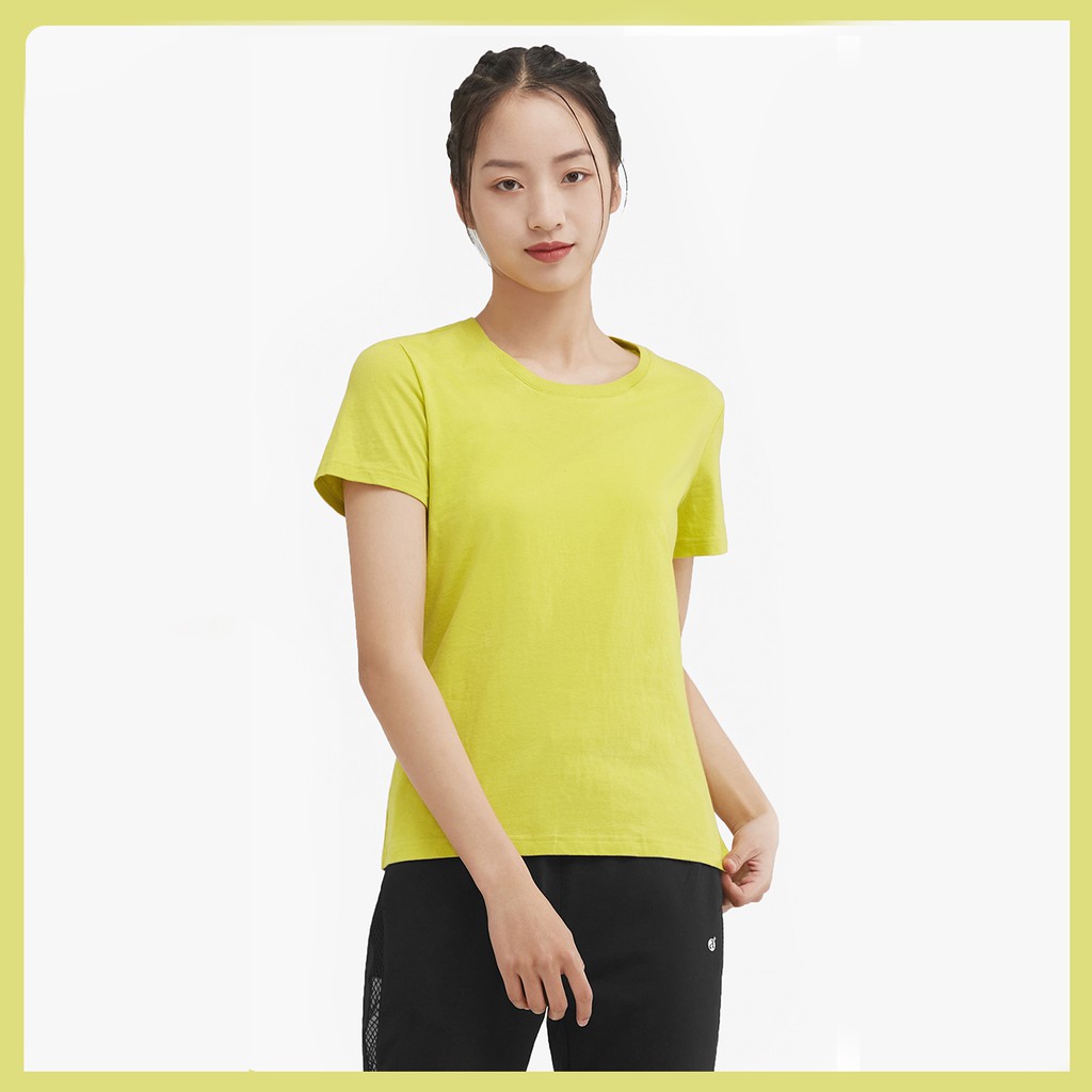 Áo Thun Camel 100% Cotton Tay Ngắn Màu Trơn Dành Cho Nữ