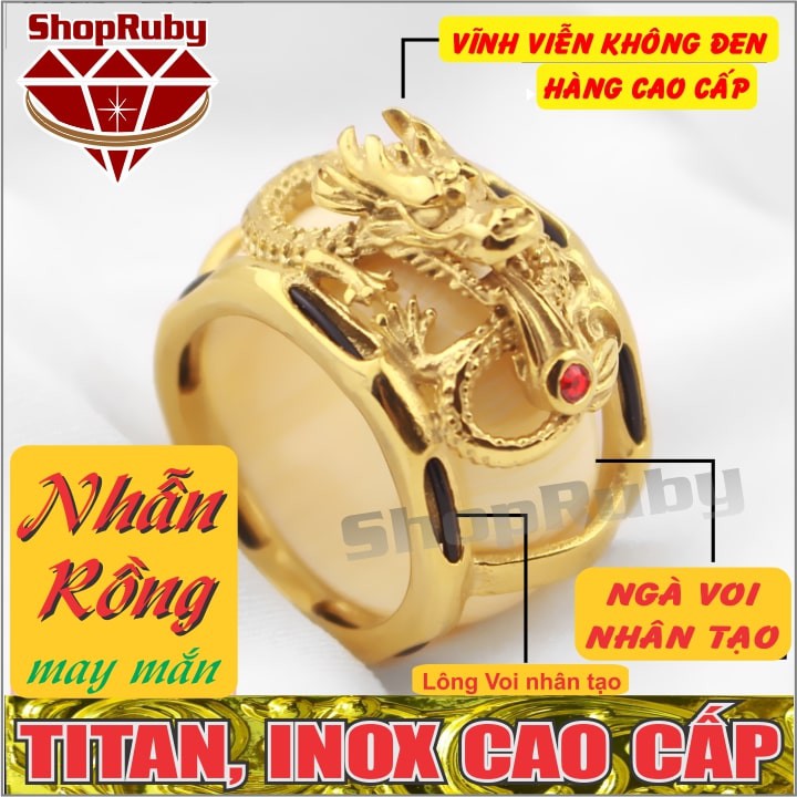 NHẪN TITAN NAM RỒNG NGÀ MAY MẮN | NHẪN NAM TITAN