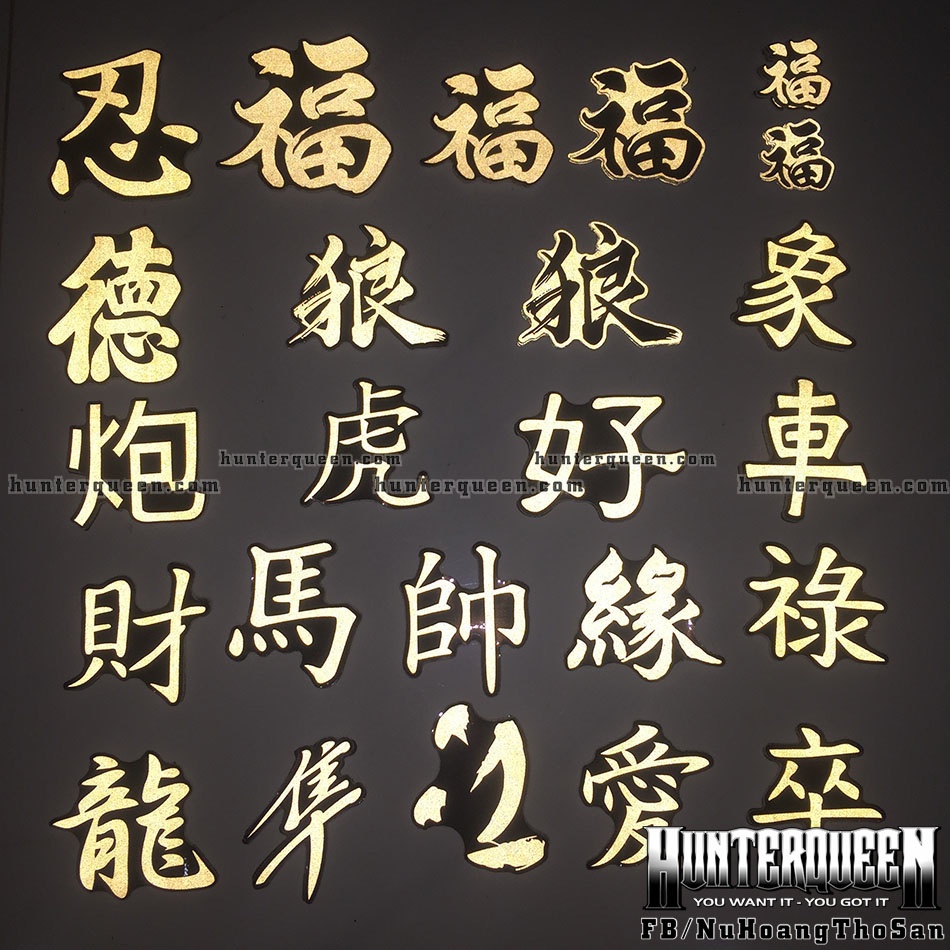 Tem PHẢN QUANG 3M chữ Tàu thư pháp. Decal cao cấp chống nước, không bay màu. Độ dính cực kì cao