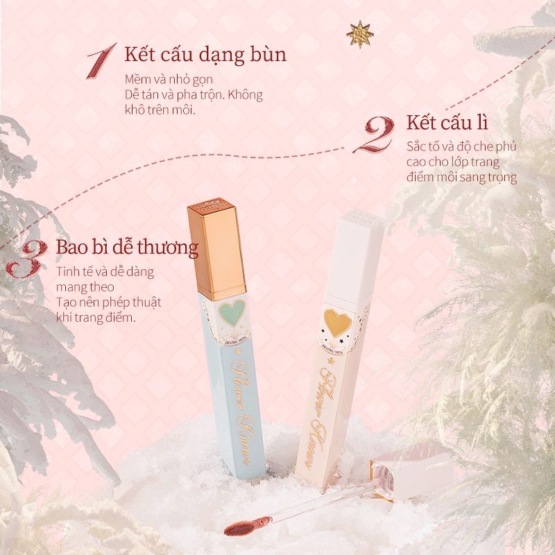Thỏi son kem bùn FLOWER KNOWS Circus Seri nhung mịn 15 màu tùy chọn cao cấp 3.5g