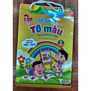 Túi tô màu 8 cuốn cho bé từ 3 đến 5 tuổi