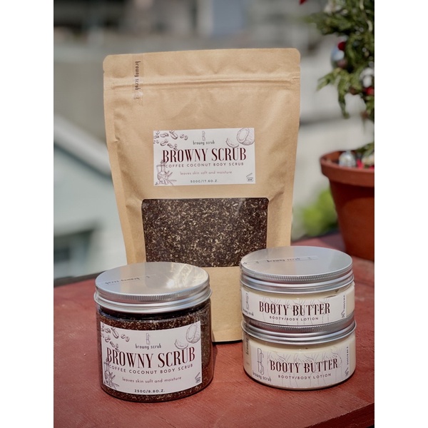 Combo tẩy da chết browny scrub x kem dưỡng b00ty butter handmade - ảnh sản phẩm 4