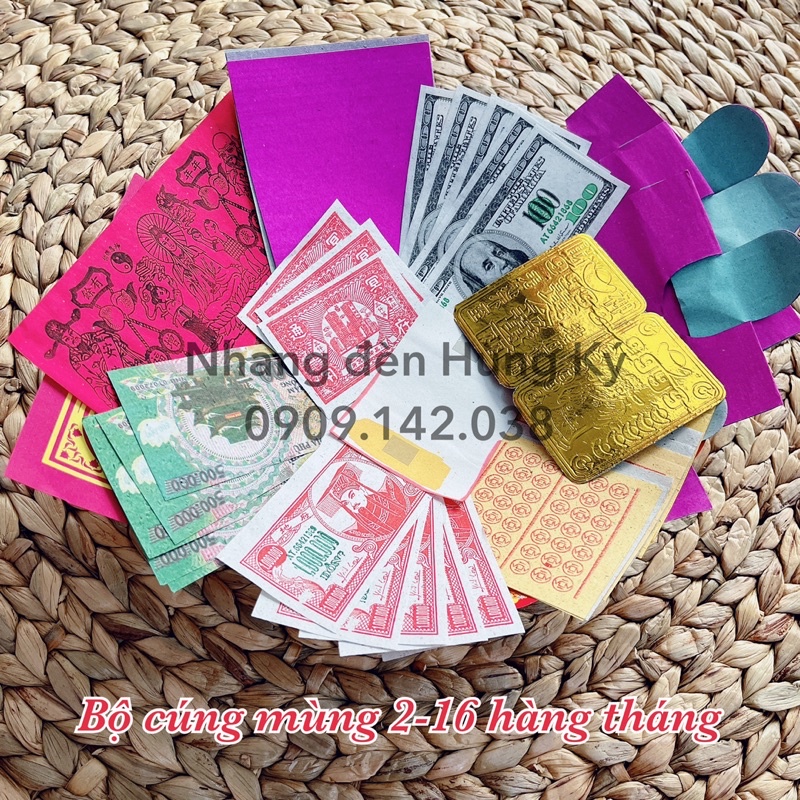 Bộ giấy cúng mùng 2 - 16 âm lịch