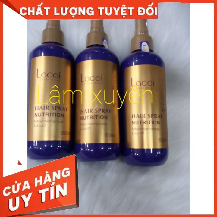 Sữa dưỡng Lacei 200ml Hair Spray Nutrition thơm mượt óng ả ,giữ màu ,dưỡng phục hồi tóc, chống rụng chai tím FREESHIP