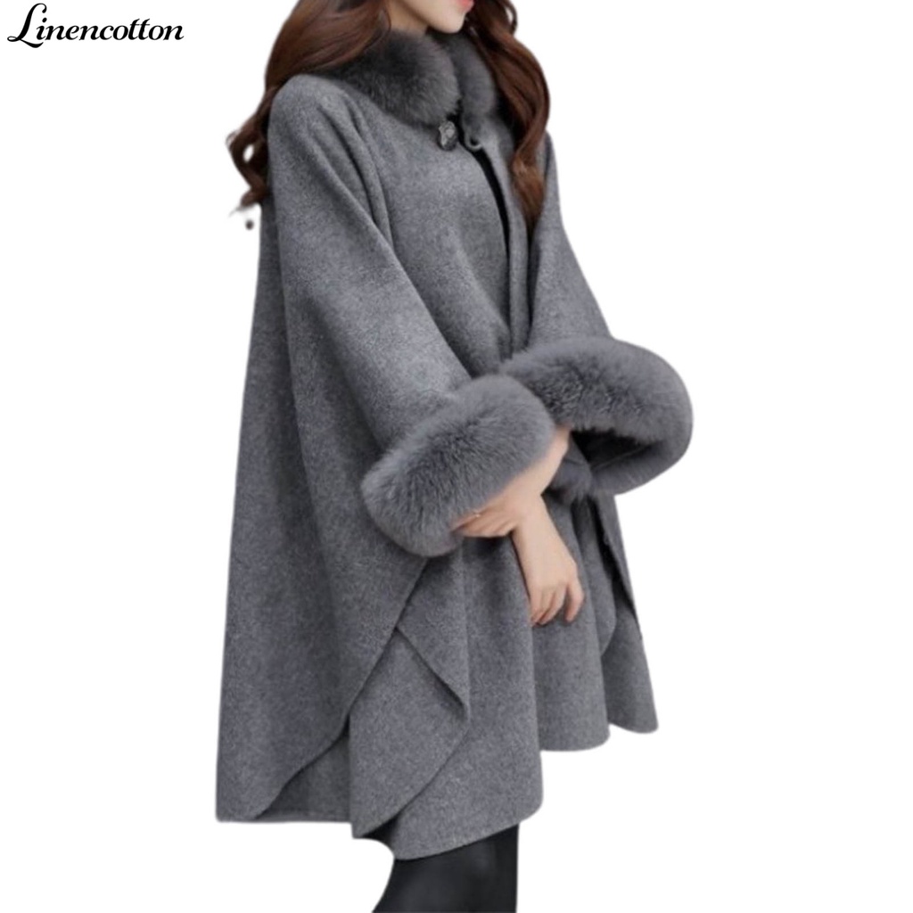 Áo khoác dáng dài chất liệu cotton lanh giữ ấm thời trang cho nữ
