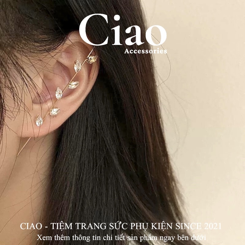 [HOẢ TỐC 1H] Khuyên tai/ Bông tai dáng dài mạ bạc S925 thiết kế mã 21 Ciao accessories