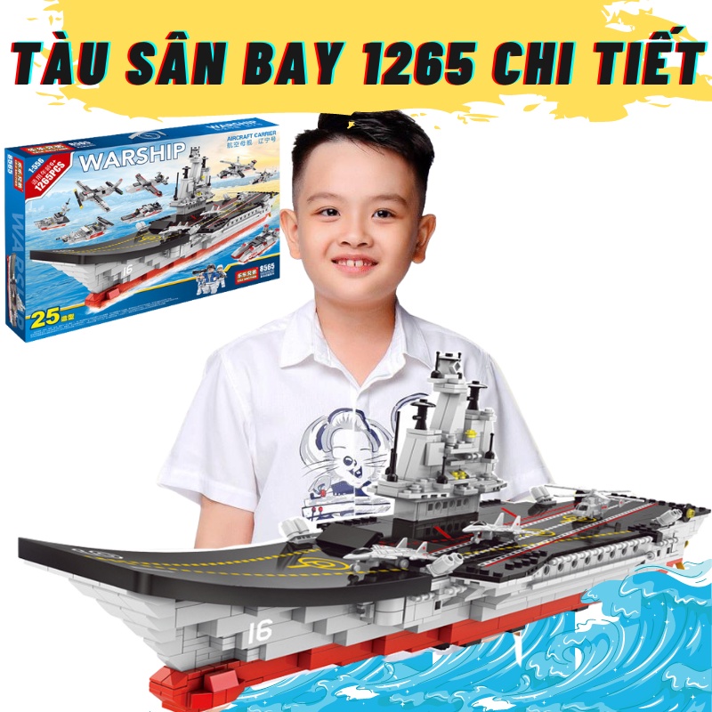 [1265chi tiết] lego lắp rap Tàu sân bay, máy bay quân đội [dài 55 cm]