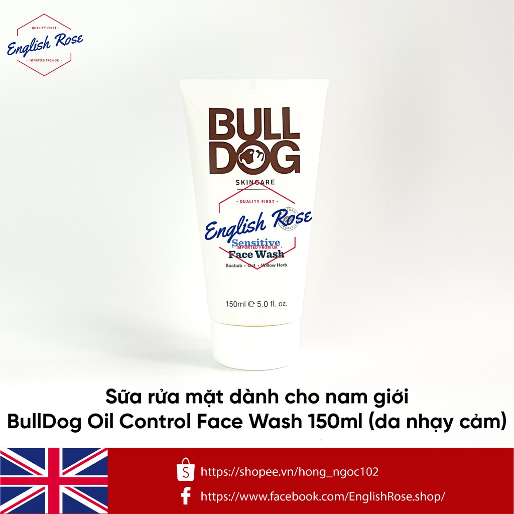 Sữa rửa mặt cho nam da dầu Bulldog Oil Control Face Wash 150ml