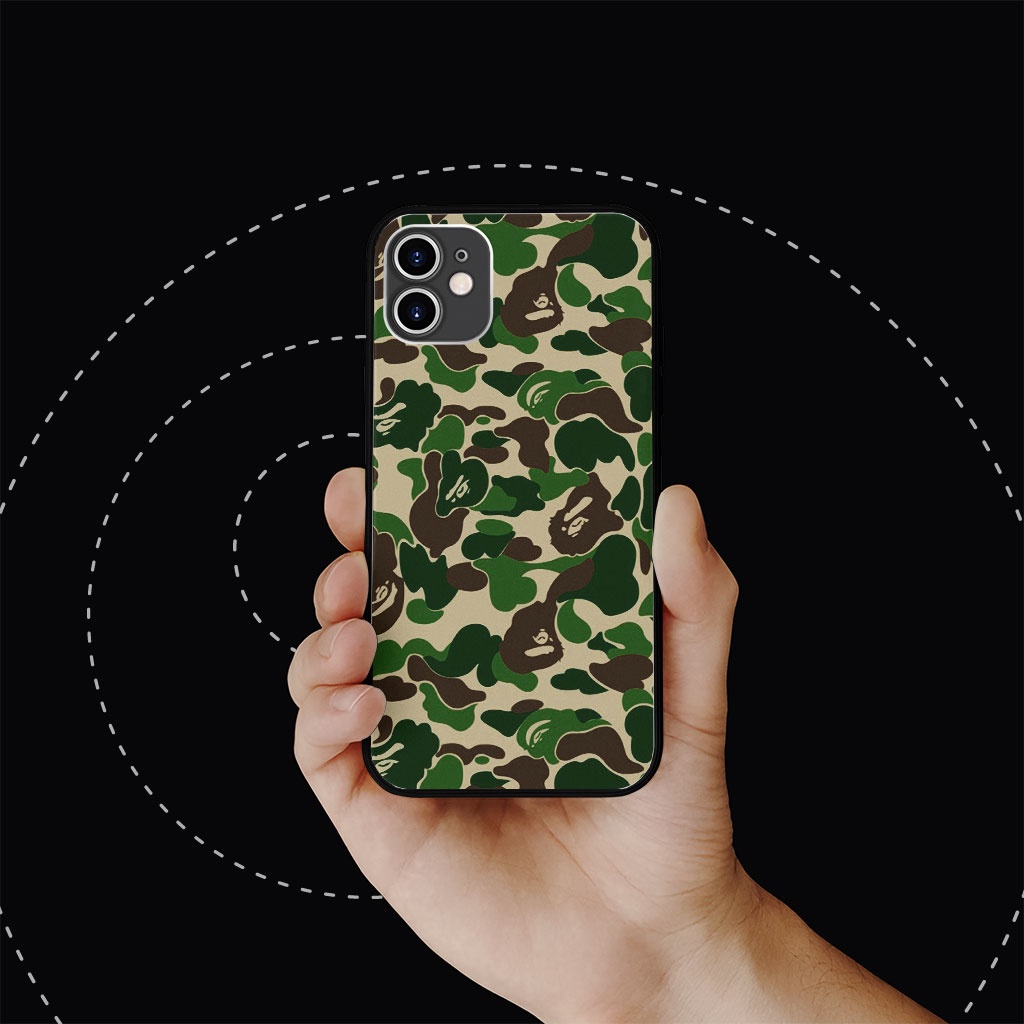 Ốp lưng họa tiết BAPE màu xanh lá cho Iphone 5 6 7 8 Plus 11 12 Pro Max X Xr BAPPOD00003
