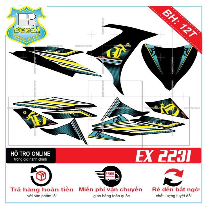 ( Quí khách vui lòng mang ra tiệm cho thợ dán ) Tem EX 2011 LC DÁN XE ĐEN 2231 [Bi Decal]