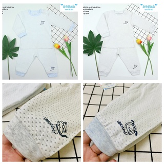 Xả kho - bộ nỉ bông cài vai dài tay dokma 3-18 tháng db386