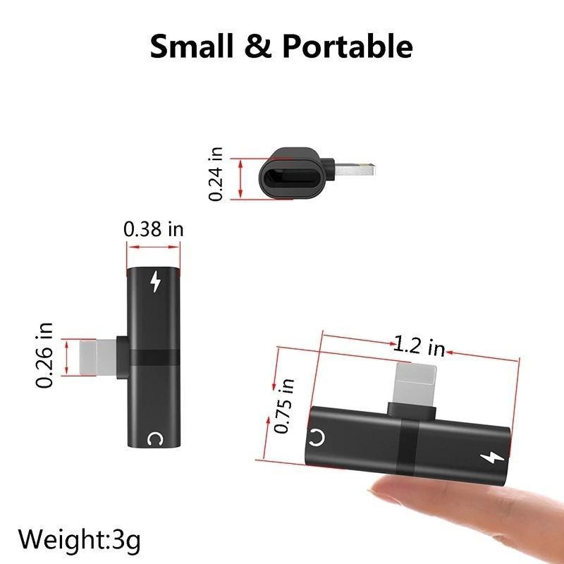 Bộ Chuyển Đổi Sạc Pin 2 Trong 1 Cho iPhone 7 8 Plus X Xs Max XR Apple
