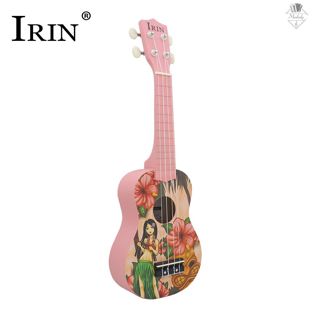 Irin Đàn Ukulele 21 Inch Màu Hồng Phong Cách Hawaii