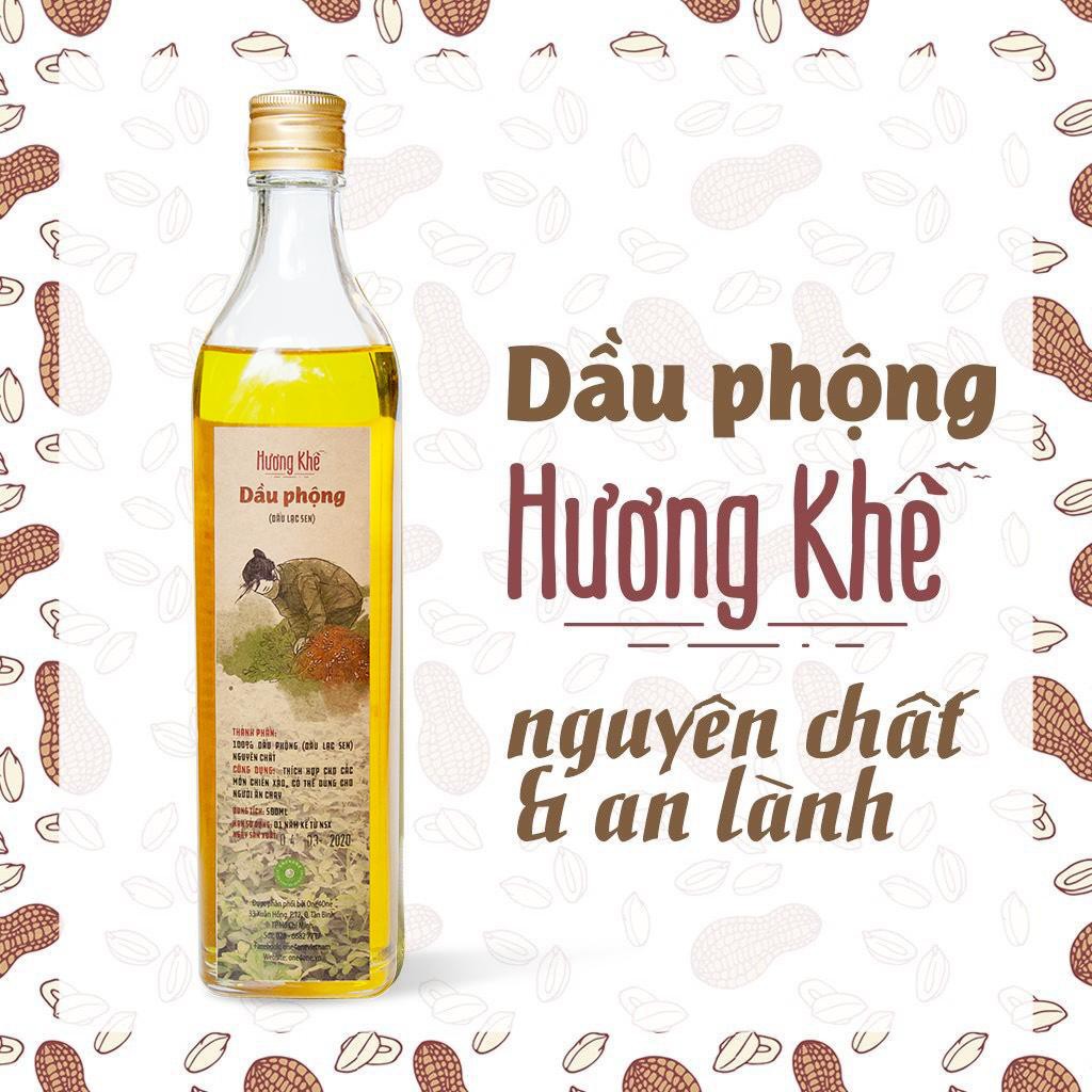 Dầu Phộng (Dầu Lạc) Nguyên Chất Hương Khê 500ml - dầu ăn ép thủ công, không hóa chất - One4One