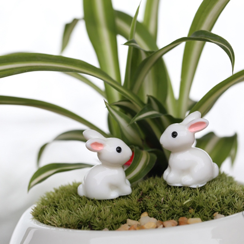 Bộ 2 Chú Thỏ mini Trang Trí Sân Vườn Xinh Xắn