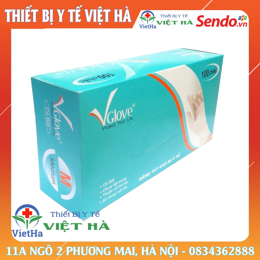 Hộp Găng tay y tế VGLOVE dài 24 cm loại dày 100 chiếc