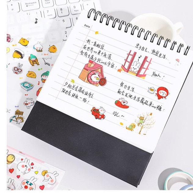 R0023 Bộ 6 tờ Sticker đồ ăn phiên bản Nhật Cute BUKAO