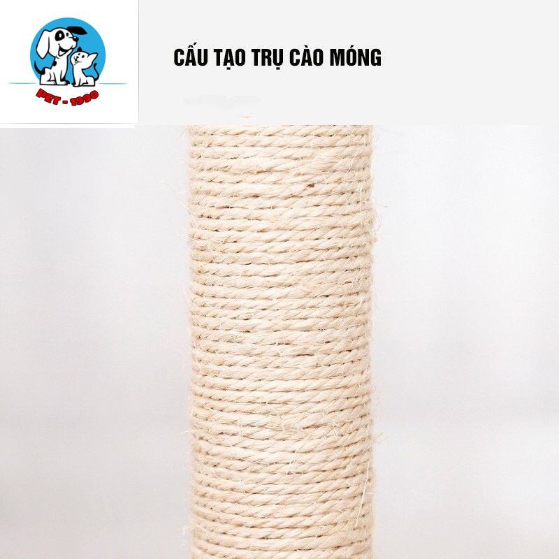 Cây Cào Móng 3 Tầng Cho Mèo - Có Đệm Nằm Treo Chuột Bông Cho Mèo