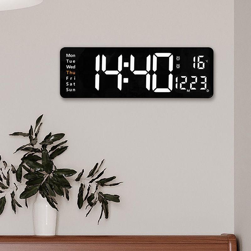 Đồng Hồ Báo Thức Điện Tử Màn Hình LED Hiển Thị Số Lớn Với Chức Năng Điều Khiển Giọng Nói