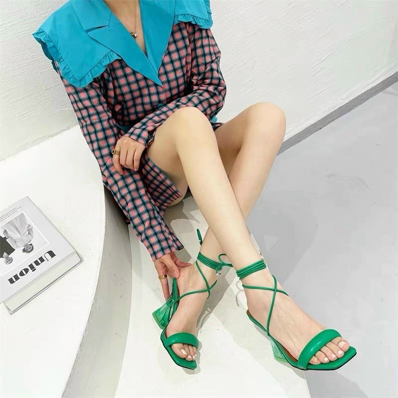 Giày sandan cuộn dây ,gót ly cao 7 phân em về xinh lắm