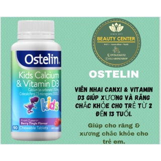 Viên nhai Canxi & Vitamin D3 Ostelin giúp xương và răng chắc khỏe cho trẻ từ 2 đen 13 tuổi xuất xứ Úc.