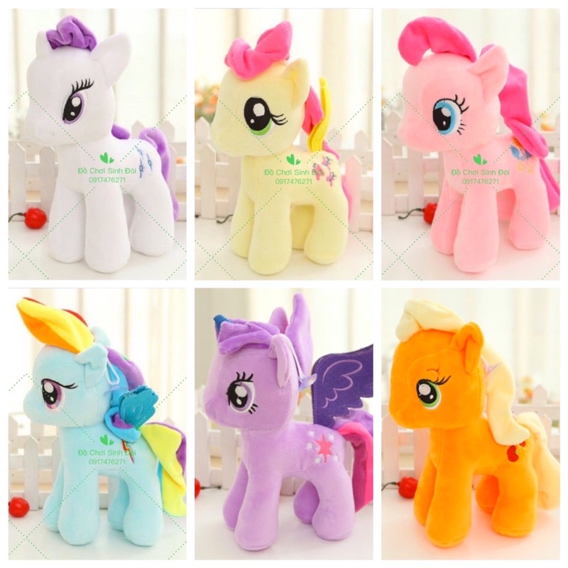 Thú bông ngựa pony 28cm - màu tím