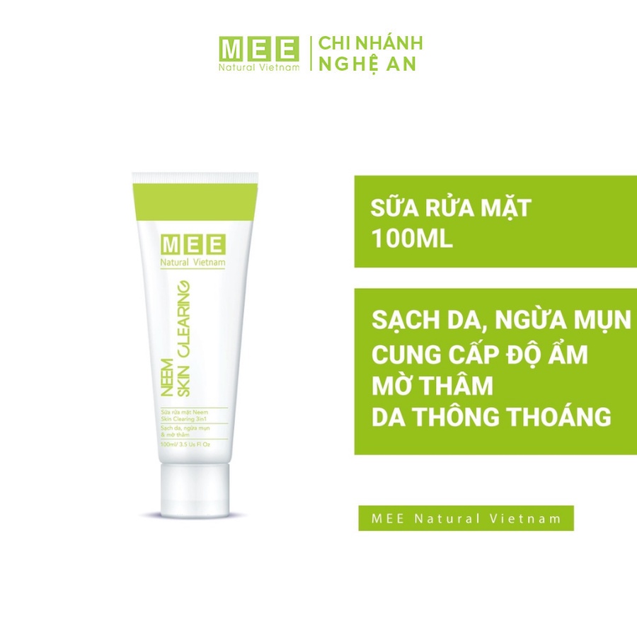 Bộ giảm mụn, ngừa thâm - Chấm mụn, sữa rửa mặt, và kem dưỡng face MEE NATURAL Herbal For Acne