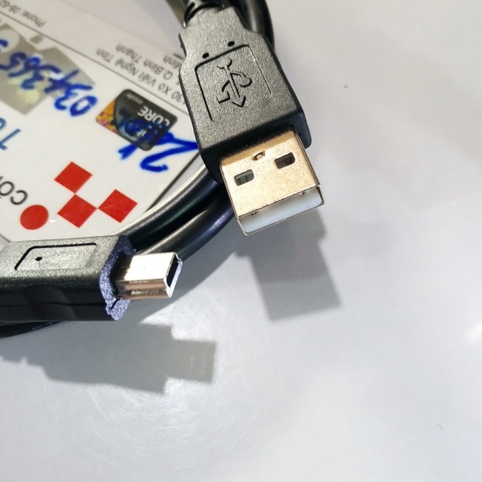 Cáp tín hiệu USB 2.0 ra MiniUSB (Đầu kts Mp3 dạng Hình thang): Cáp dài 1.5M