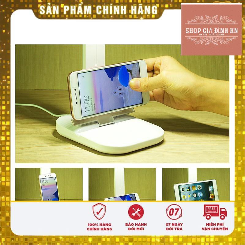 Đèn bàn LED cao cấp tích điện sạc USB có Giá để điện thoại -gấp gọn dễ dàng