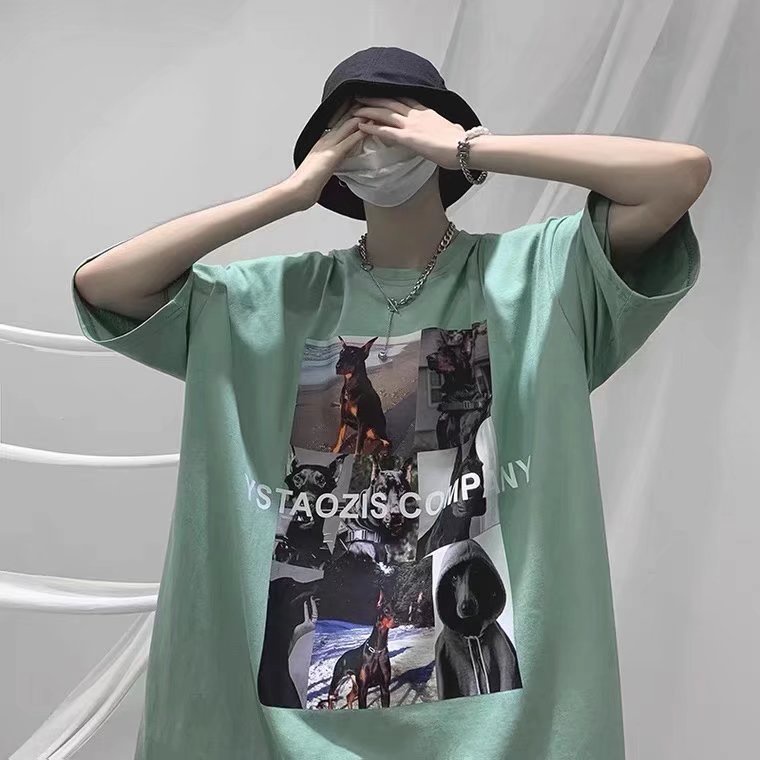 Áo Thun Tay Ngắn Dáng Rộng In Chữ Phong Cách Hip Hop Thời Trang Cho Nam Size M-5XL