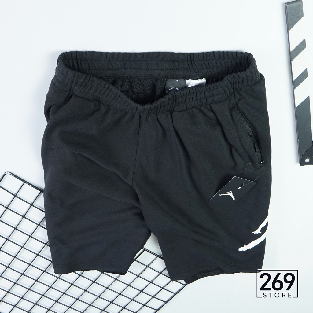 Quần Đùi Nỉ Nam Short Nỉ Unisex Quần Short Thể Thao Jordan Bóng rổ Sooc Nam Chất Thun Nỉ Da Cá Chính Hãng