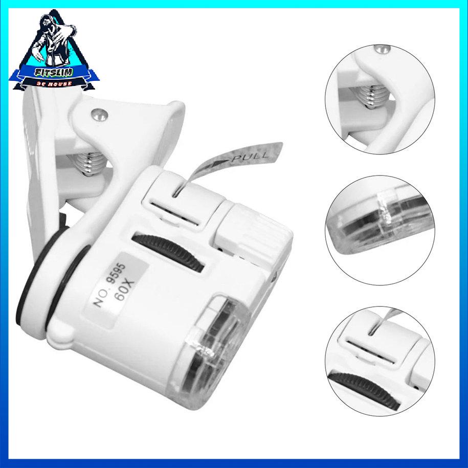 Kính lúp 60X Kính hiển vi điện thoại di động Kính lúp với LED kẹp camera điện thoại [8/4]