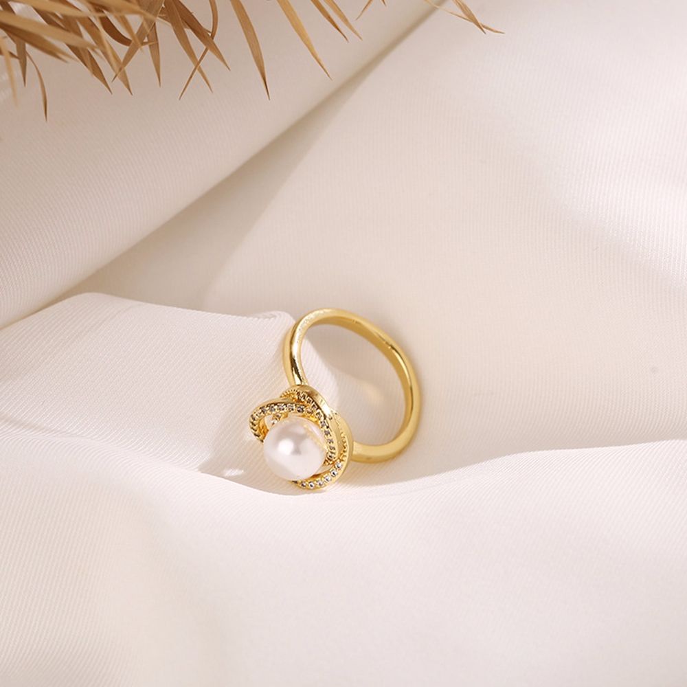 Vòng cổ / Nhẫn / Khuyên Tai Bằng Hợp Kim Đính Đá Zircon / Ngọc Trai Đơn Giản Sang Trọng Phong Cách Hàn Quốc Tùy Chỉnh Thời Trang Cho Nữ