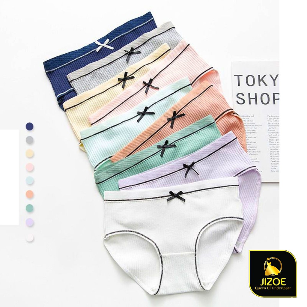 Quần lót nữ nơ dễ thương Cotton tăm tre thông hơi gợi cảm kháng khuẩn giá rẻ đẹp thời trang JIZOE QLT12FS | BigBuy360 - bigbuy360.vn