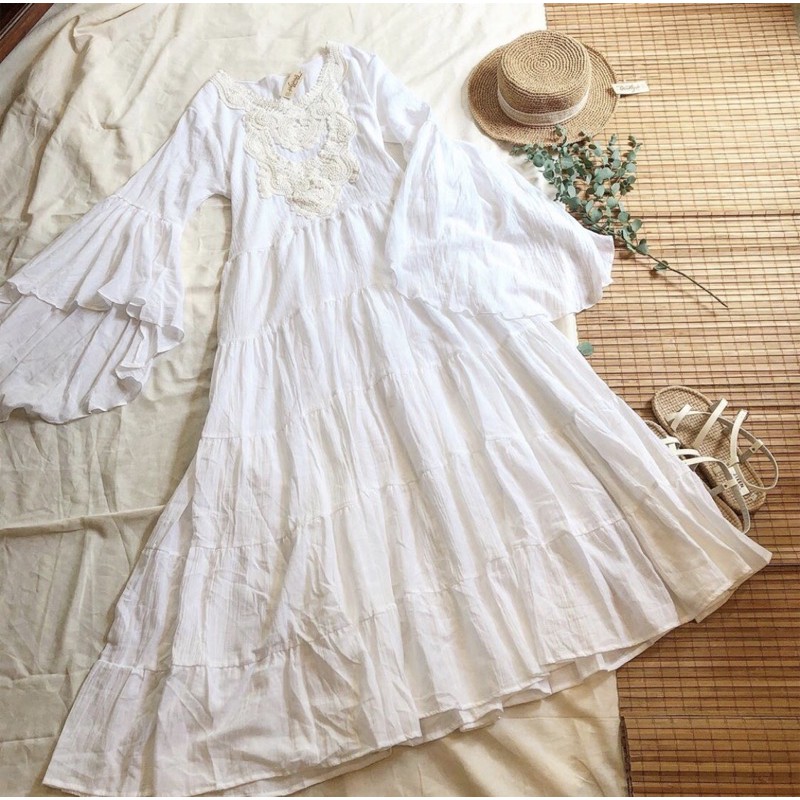 ĐẦM MAXI PHỐI REN MÓC PHONG CÁCH BOHEMIAN