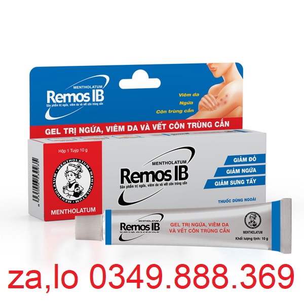 REMOS IB - Kem Bôi Ngứa, Viêm Da, Côn Trùng Cắn, Giảm Sưng Tấy - Tuýp 10g