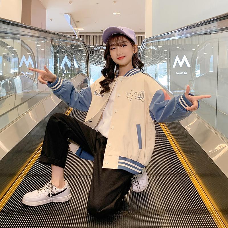 Áo khoác bóng chày dễ thương phong cách Phương Tây thời trang xuân thu cho bé gái