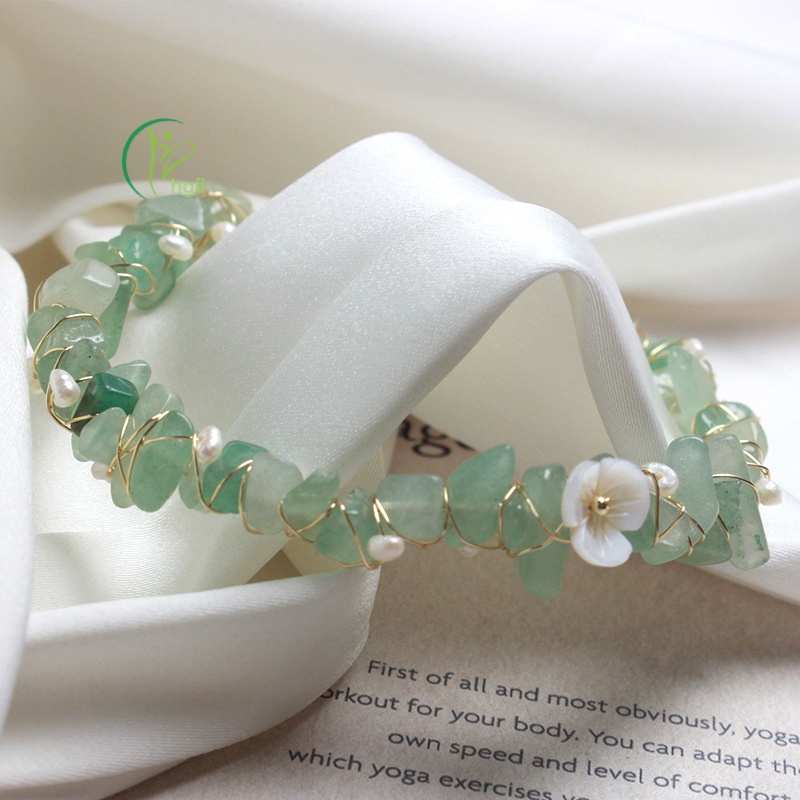 Vòng tay ngọc bích pha lê nhân tạo màu xanh lá thiết kế thu hút thích hợp làm quà cho nữ