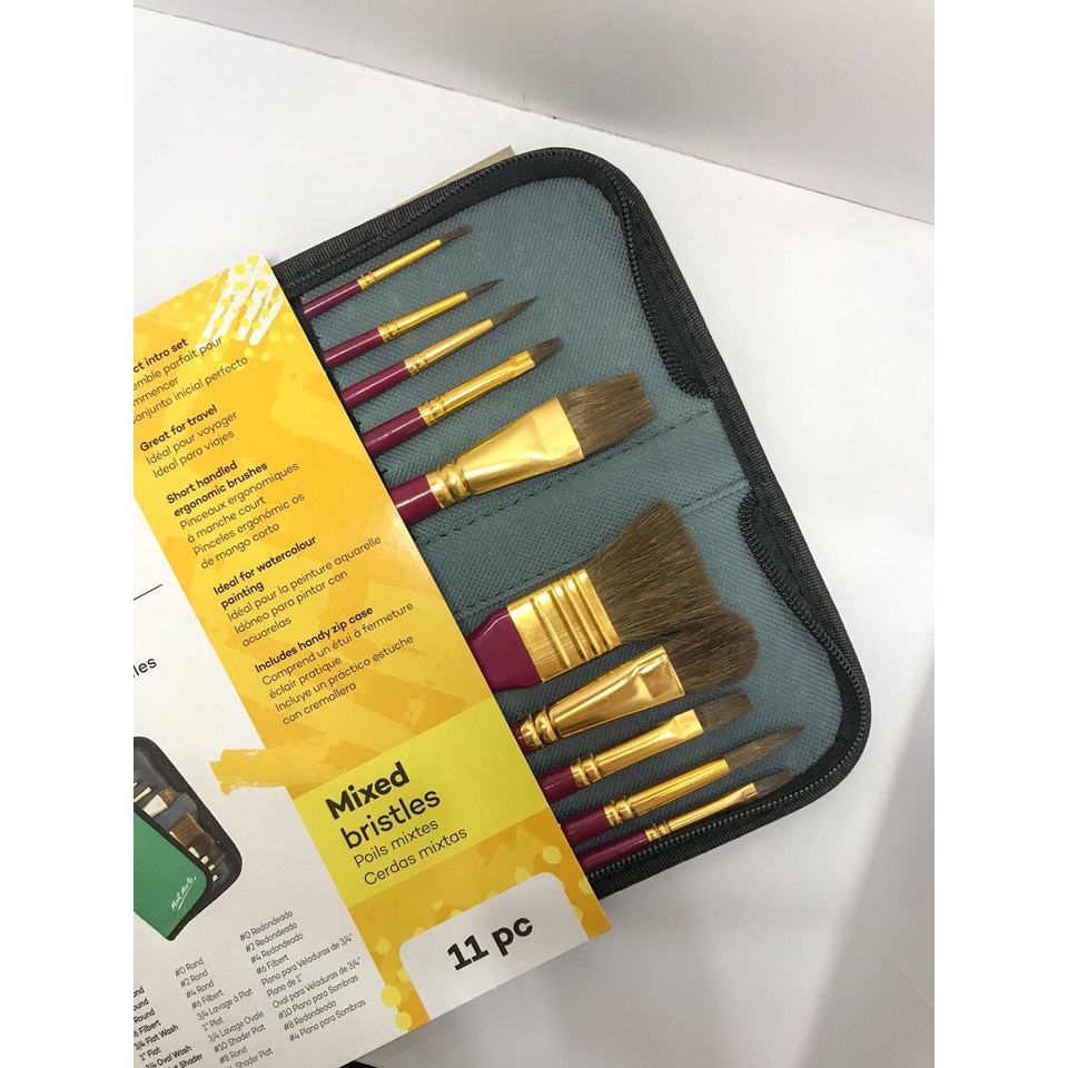 [Mã LIFEBOOK1 giảm 30K đơn 150K] SET CỌ VẼ KÈM VÍ MONT MARTE (Brush in Wallet 11PC)