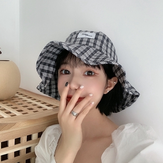 Nón Rộng Vành Họa Tiết Caro Phong Cách Hàn Quốc Thời Trang Cho Nữ