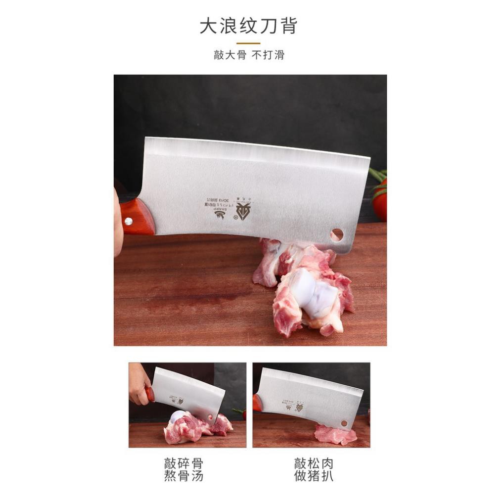 Dao chặt xương vay sóng japan stainless steel cao cấp - đồ dùng nhà bếp tiện dụng