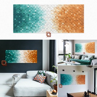 Tranh gỗ trang trí 3d vàng xanh - kích thước 30x80cm