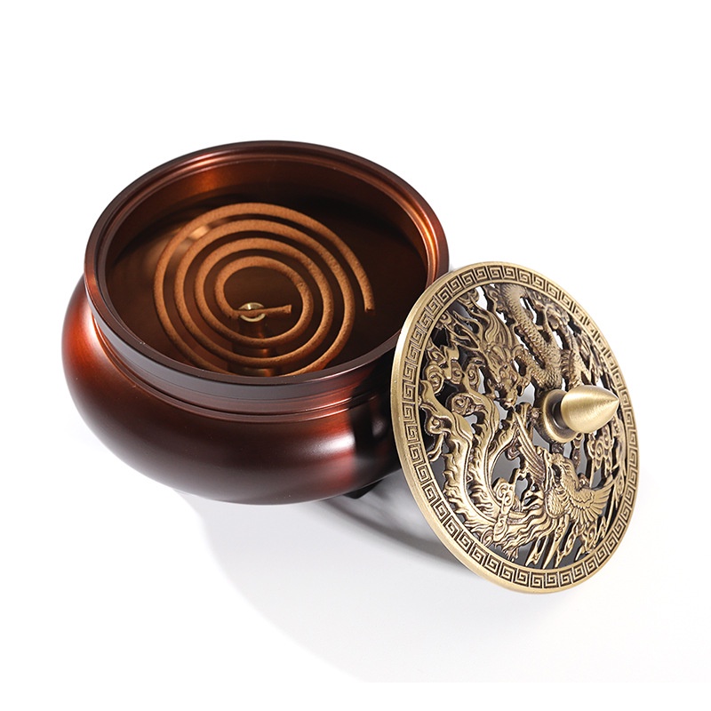 LƯ HƯƠNG XÔNG TRẦM, ĐỐT TRẦM BẰNG ĐỒNG NGUYÊN CHẤT ĐIÊU KHẮC HỌA TIẾT ĐẸP MẮT