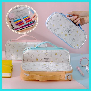 HCM - Hộp bút mẫu túi xách kiểu Hàn ngăn rộng đựng vừa máy tính