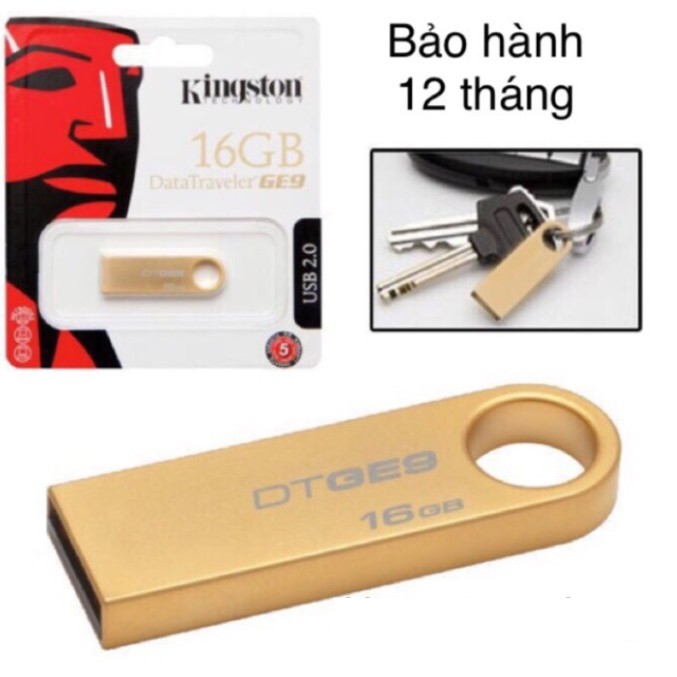 Usb Mini Kingston 16G - USb Móc Chìa Khóa Nhỏ Gọn Tiện Lợi - Vỏ Kim Loại Chống Nước - Chống Va Đập(bảo hành 12 tháng)