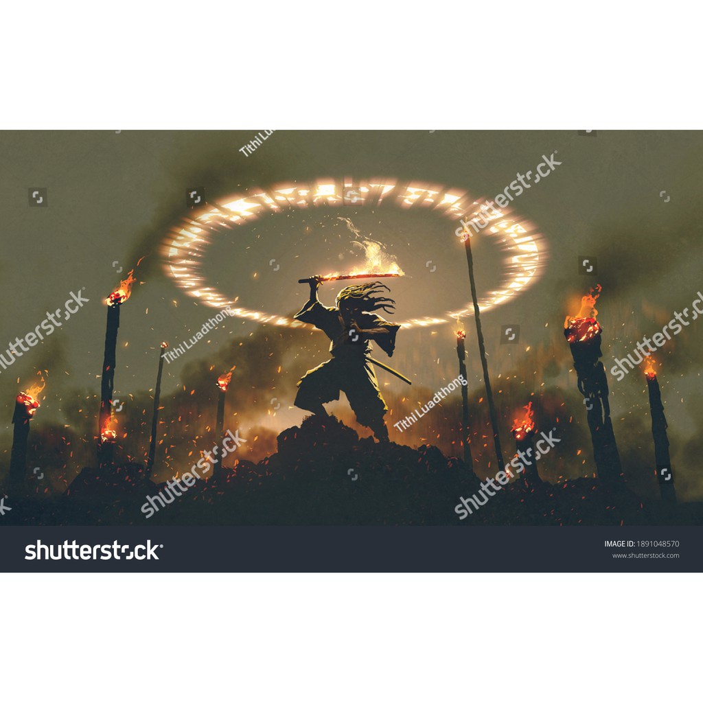 Tranh lụa 3d Samurai Nhật Bản SMRNB-09