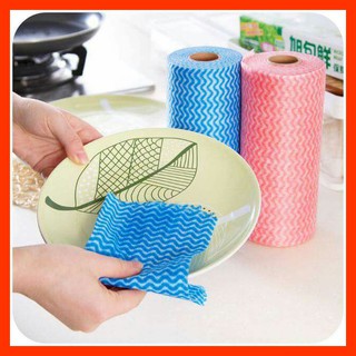 50 Tờ Giấy Vải Lau Đa Năng Bằng Vải Không Dệt, Lau Sạch Dầu Mỡ Dễ Dàng